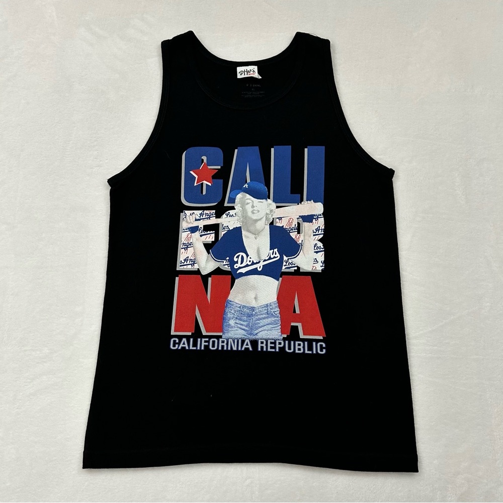 California Republic Marilyn Monroe Los Angeles LA Dodgers Black Tank Top Shirt
